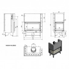 Каминная топка Kratki NADIA/14/L/BS/G