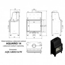 Каминная топка Kratki AQUARIO/A/14/PW/W