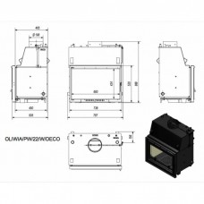 Каминная топка Kratki OLIWIA/PW/22/W/DECO