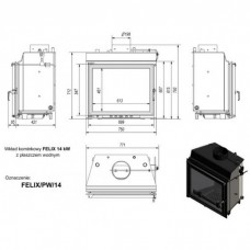 Каминная топка Kratki Felix/PW/14/W