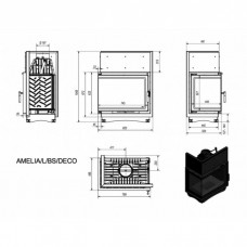 Каминная топка Kratki Amelia/L/BS/Deco