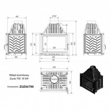 Каминная топка Kratki ZUZIA/700