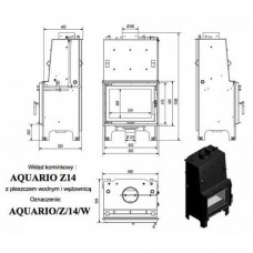 Каминная топка Kratki AQUARIO/Z/14/PW/W