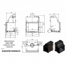 Каминная топка Kratki Zuzia/PW/15/W/DECO