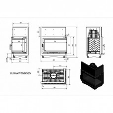Каминная топка Kratki Oliwia/P/BS/Deco