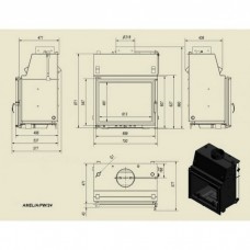 Каминная топка Kratki Amelia/PW/24/W