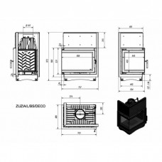 Каминная топка Kratki Zuzia/L/BS/Deco