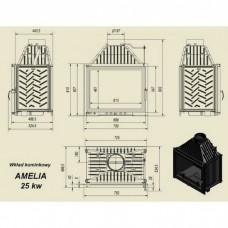 Каминная топка Kratki Amelia/PF