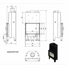 Каминная топка Kratki Nadia/PW/10/W