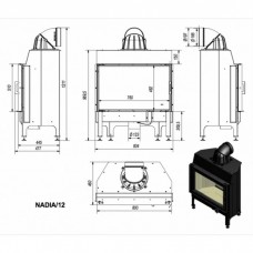 Каминная топка Kratki Nadia/12