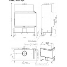 Каминная топка Romotop HEAT R/L 2g S 70.44.33.13 угловая с цельным стеклом