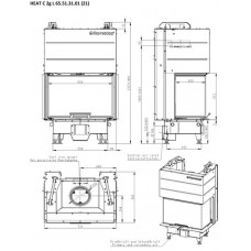 Каминная топка Romotop HEAT С 2g L 65.52.31.01 трехсторонняя с гнутым стеклом