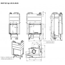 Каминная топка Romotop HEAT  R/L 3g L 65.51.40.01 угловая с цельногнутым стеклом