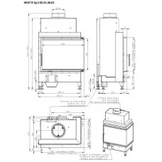 Каминная топка Romotop HEAT  R/L 2g 65.51.40.01 угловая с цельным стеклом